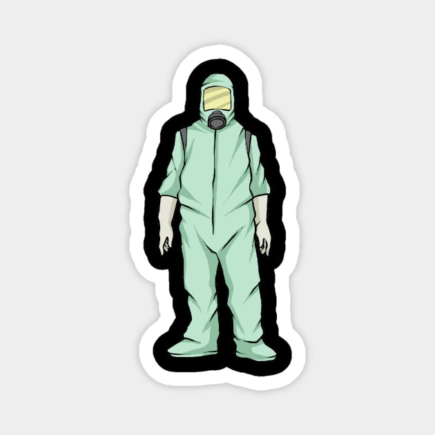 Hazmat Suit Radiation Zombie Disease Outbreak Magnet by fromherotozero