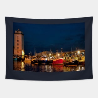 North Shields Fish Quay at Night Tapestry