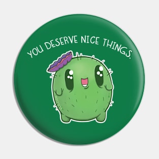 You Deserve Nice Things Cactus Pin