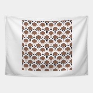 Mid Century Modern Hexagons Tapestry