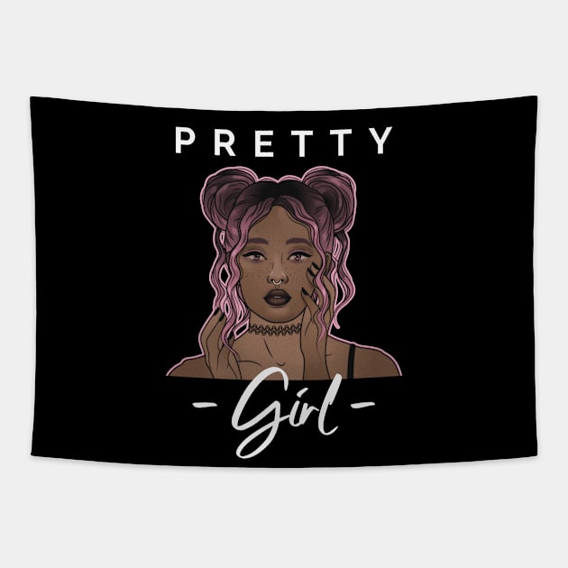 Pretty girl, totes, phone cases, laptop covers, masks, stickers ,pins, Tapestry by BostonBulldog