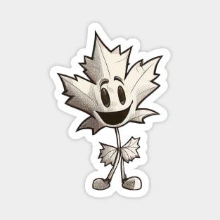 Retro cartoon maple leaf Magnet