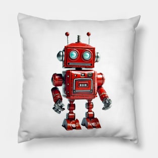 Robotic Retro Cute Red Kid's Toy - 3D Character Design Pillow