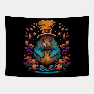 Beaver Halloween Tapestry