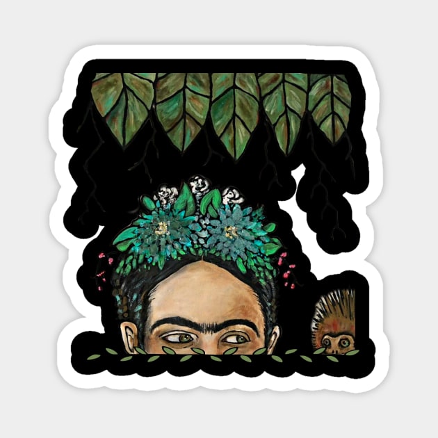 ESCONDIDA FRIDA with Capuchin Monkey Magnet by ArtisticEnvironments