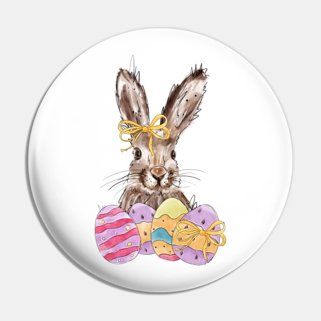 Easter bunny Pin by HJstudioDesigns