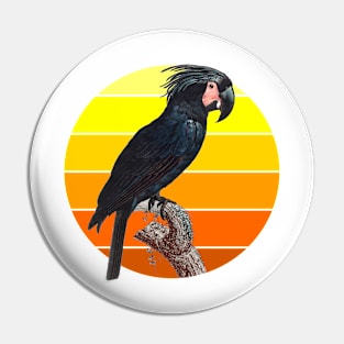 The Palm Cockatoo retro sunset Pin