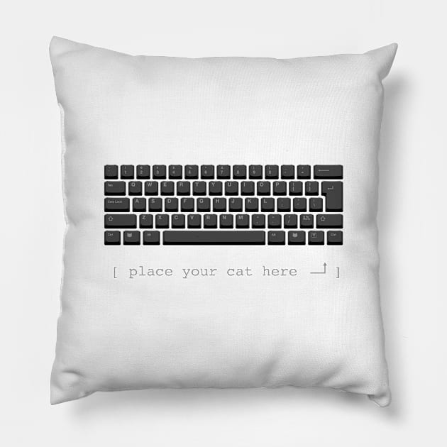 Place Your Cat Here (black keyboard) Pillow by vo_maria