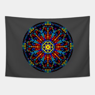 Rosette Window Stained Glass Mandala Tapestry