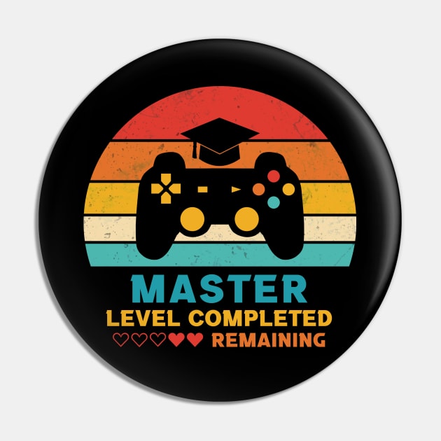 Retro Style Master Level Completed Graduation Pin by InfiniTee Design