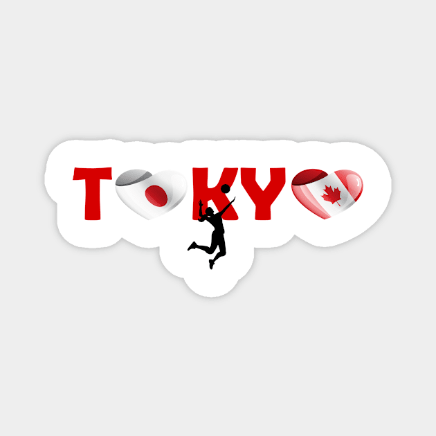 Sports games in Tokyo: Volleyball team from Canada (CA) Magnet by ArtDesignDE