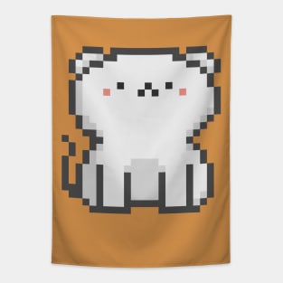 Pixel Quiet Scottish Fold White Cat 32 Tapestry