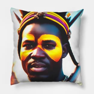 Zulu warrior from a historic Africa Pillow
