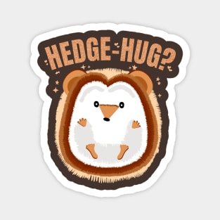 Hedgehug? Funny Hedgehog Pun Wanting Hugs for Pet Lovers Magnet