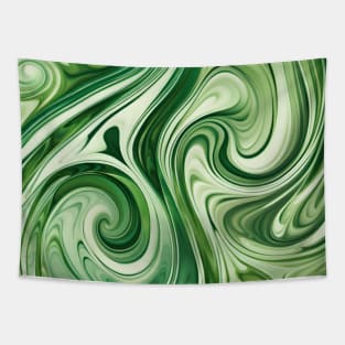 Abstract Green Swirls Tapestry