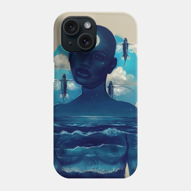 Yemanjá at Night Phone Case by dracoimagem