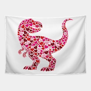 Valentine's Day Heart Dinosaur Tapestry