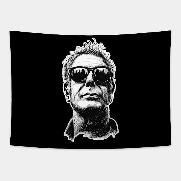 Vintage Retro Anthony Bourdain Tapestry by KimberleeScomapu