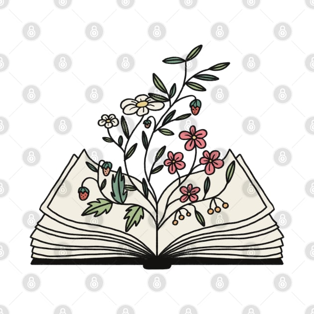 flowers growing from the book by OnlyMySide