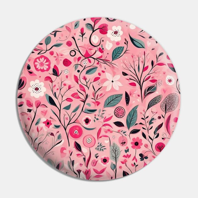 Cute pink floral pattern vintage retro flowers gift ideas Pin by WeLoveAnimals