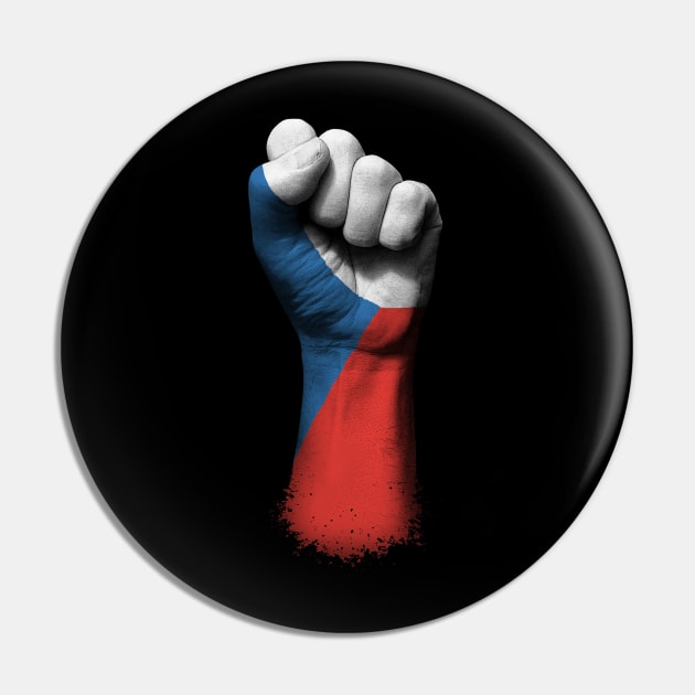 Flag of Czech Republic on a Raised Clenched Fist Pin by jeffbartels