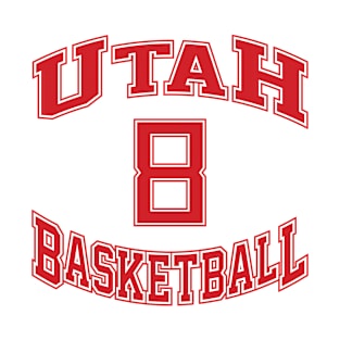 Utah Basketball Number 8 T-Shirt