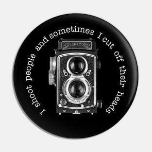 Retro Camera - Shoot Joke - White Text Pin