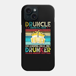 Druncle Defintion Beer Lover Uncle Retro Vintage Distressed Style Phone Case