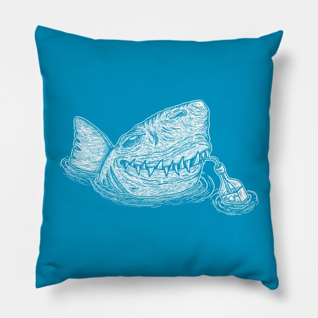 Shark Drinking Poison Pillow by 10tacled