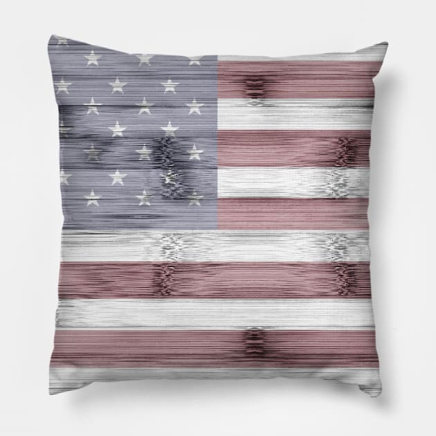 Rustic Red White Blue Wood USA flag Pillow by PLdesign