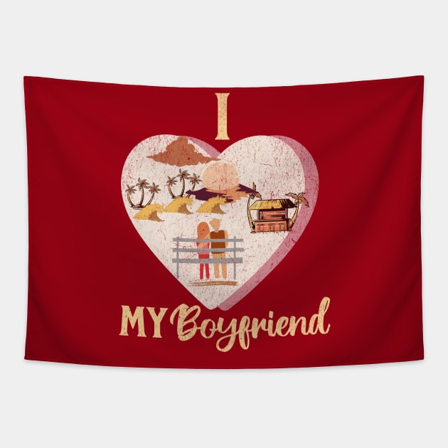 I love my boyfriend, my partner Tapestry by Savi L'amour