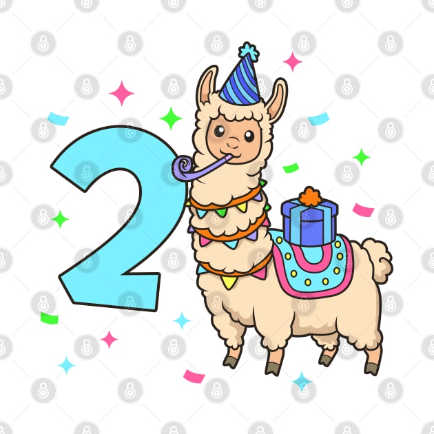 I am 2 with Lama - kids birthday 2 years old by Modern Medieval Design