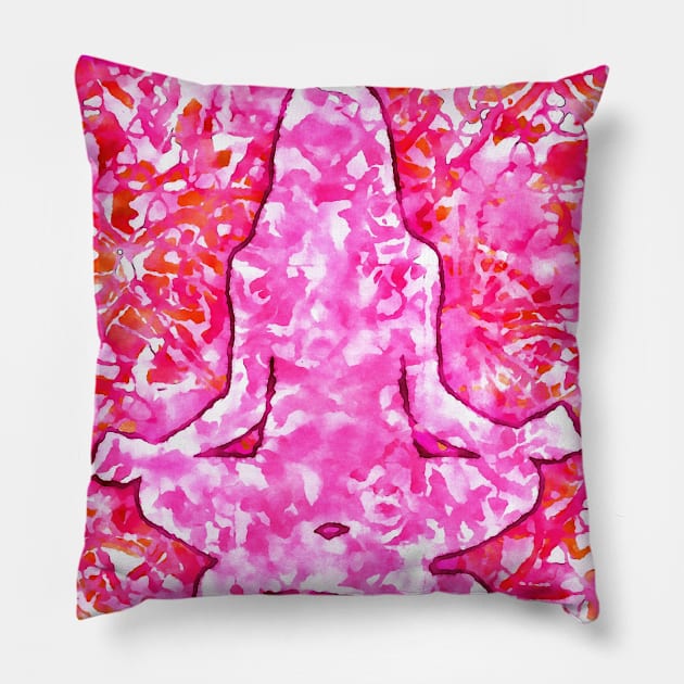 Yoga pose graphic print Pillow by BJG Abstract Arts 