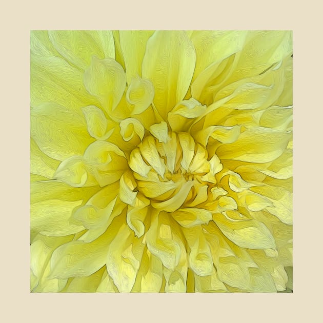 Bright Yellow Abstract Bloom by KirtTisdale