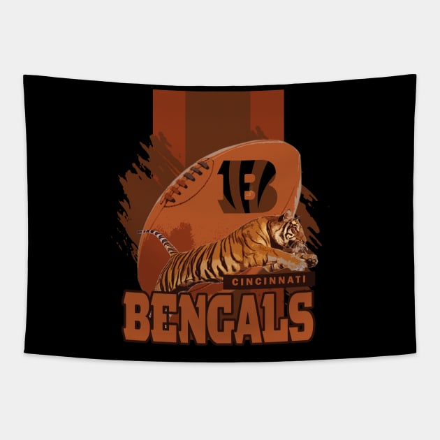 Cincinnati bengals - Football Tiger Tapestry by Mortensen