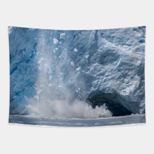 Blue Ice Alaska Glacier Calving Ice Cave Tapestry