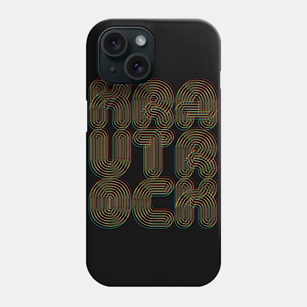 Krautrock! Typographic Retro 70s Style Art Design Phone Case by DankFutura