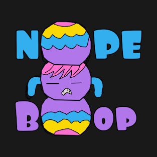 Nope Boop Funny Quotes Rainbow Balls T-Shirt