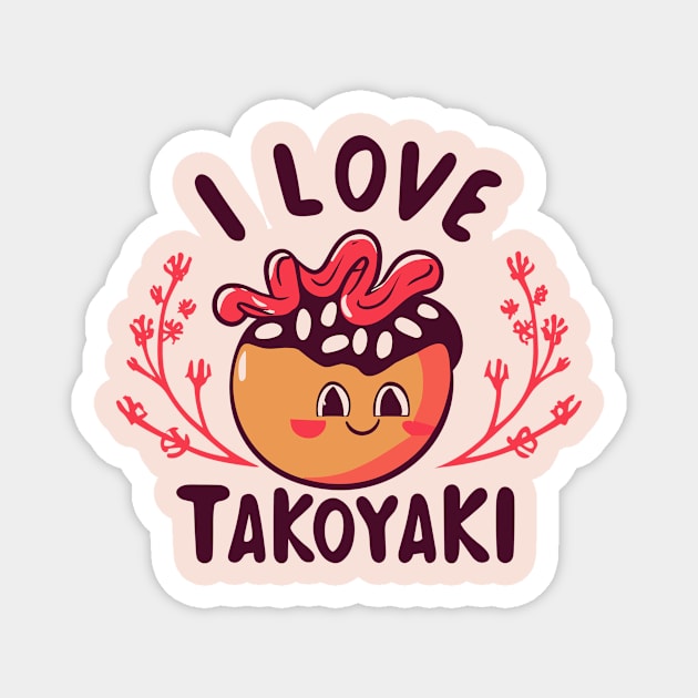 Cute Kwaii Takoyaki Magnet by ravensart