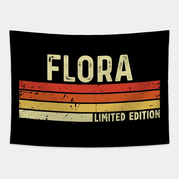 Flora First Name Vintage Retro Gift For Flora Tapestry by CoolDesignsDz