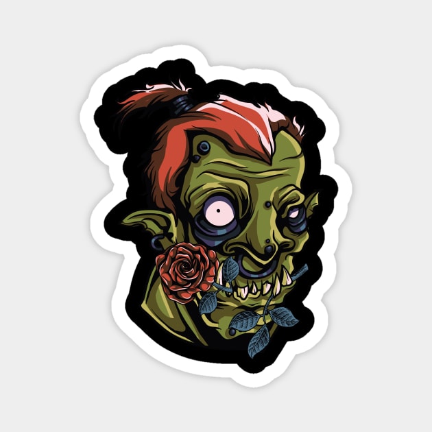 Zombie Rose Magnet by positivedesigners