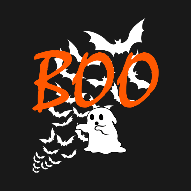 Boo Ghost Halloween Spooky Bats and Ghosts by ChrisWilson