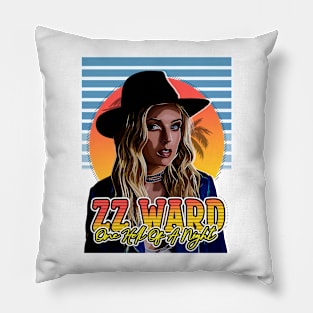 Retro ZZ Ward // One hell of A night style Flyer Vintage Pillow