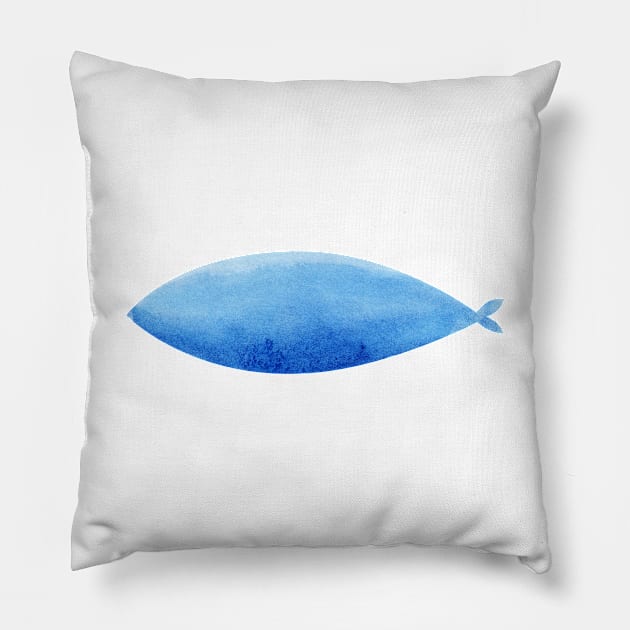 Blue fish Pillow by shoko