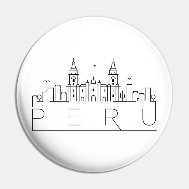 Peru Minimal Skyline Pin by kursatunsal