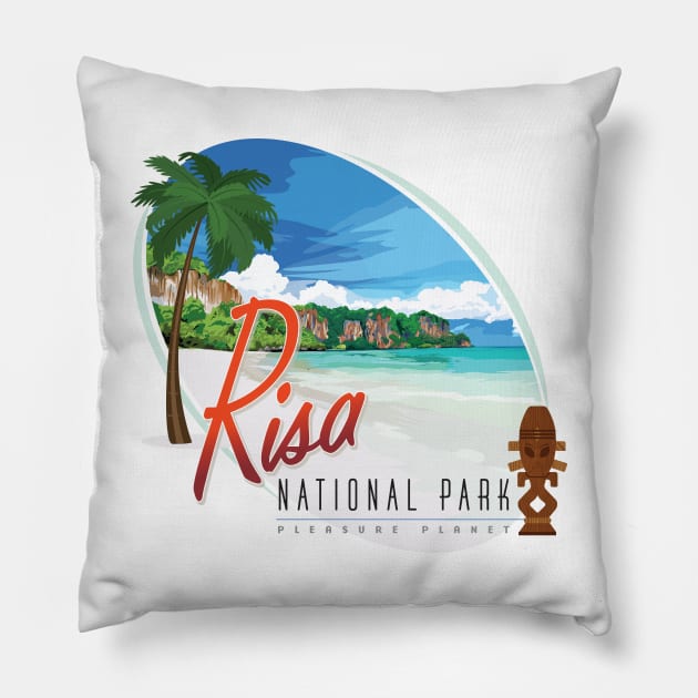 Risa National Park Pillow by MindsparkCreative