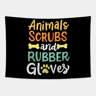 Animals, Scrubs And Rubber Gloves Vet Veterinary Tapestry