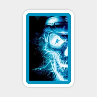 blue flame skull Magnet