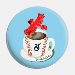 Coffee Breaking Ball! Cardinal with S! Pin