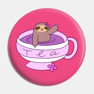 Cup of Tea Sloth Pin